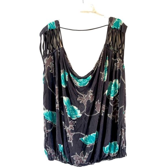 Free People Ladies Backless Grey & Turquoise Sleeveless Top Large L - Picture 1 of 3